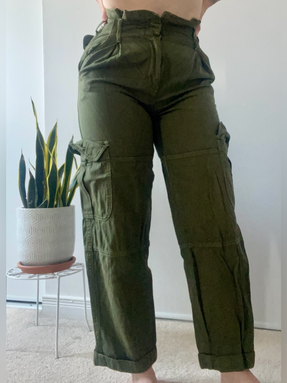 Olive Green Women's Cargo Pants